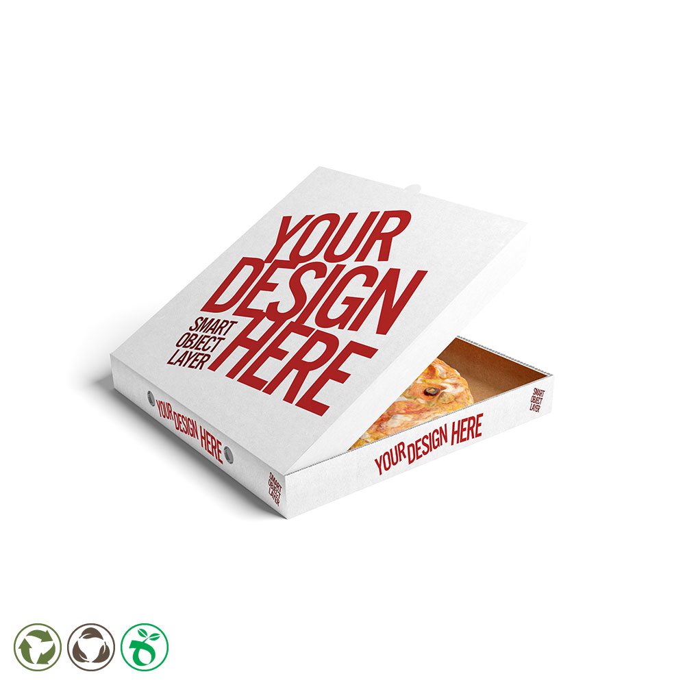 White kraft pizza box