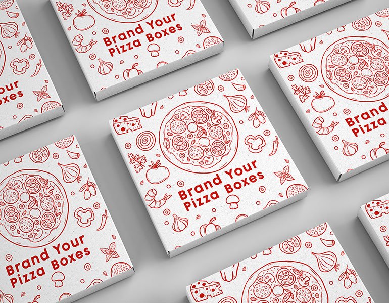 Branded pizza boxes